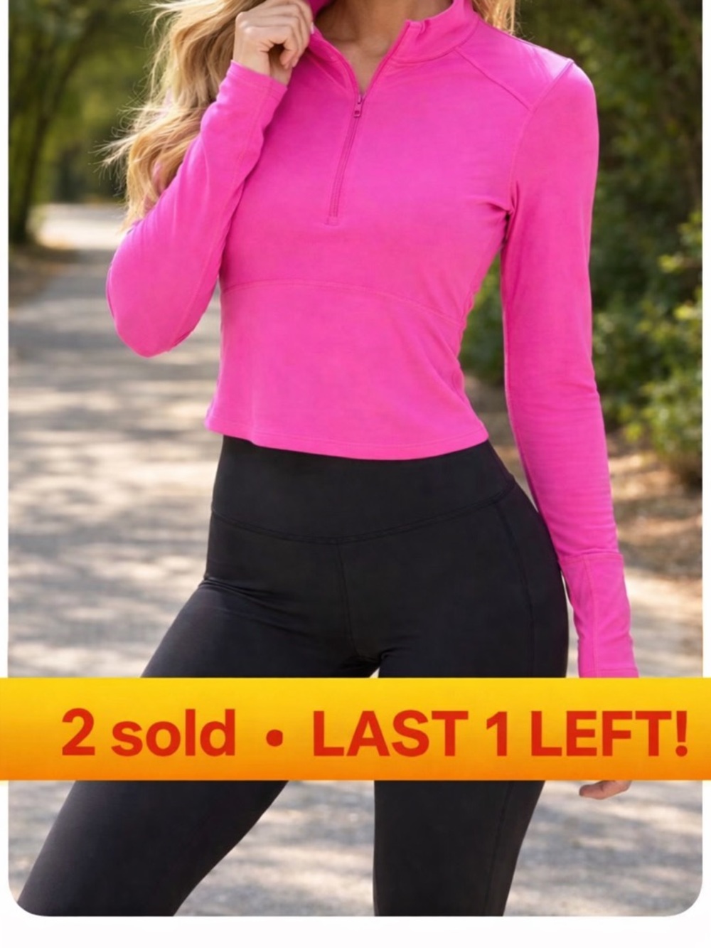 CRZ Yoga Pink Quarter Zip Athletic Top Size S 4/6 Cropped Activewear